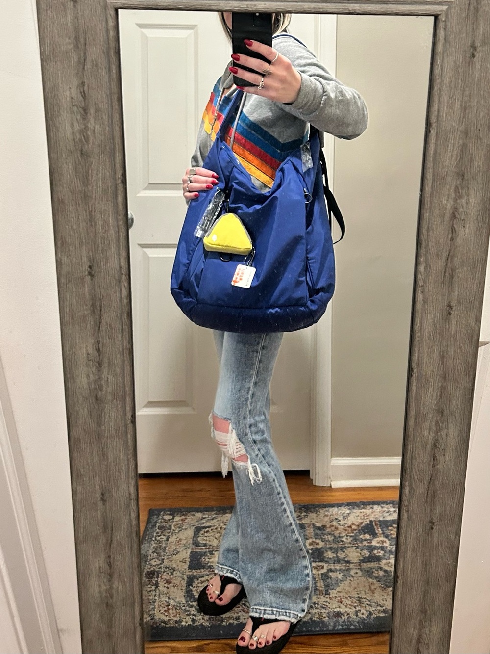 New FP Movement No Time Zones Carryall Tote in Electric Shock Blue w/ Mini Pouch - Picture 5 of 16